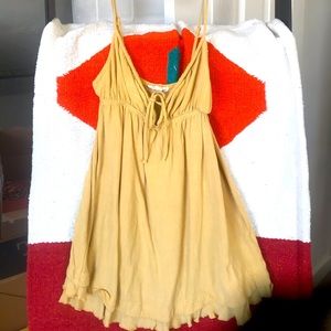Mustard yellow mini dress